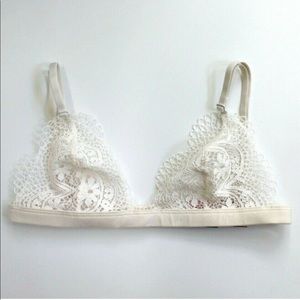 Victoria's Secret Lace Unlined Wireless Plunge Bra Bralette Size XS